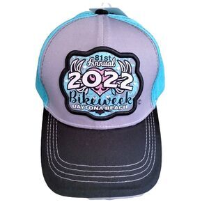 Capsmith 81st Annual Bike Week 2022 Hat Daytona Beach Turquoise and Gray